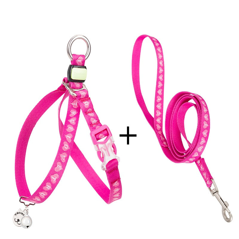 Pet Bell Chest Strap Vest With Adjustable Leash