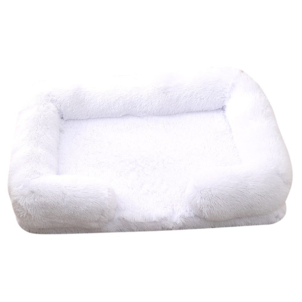 Plush Round Pet Bed Warm Comfortable Winter Use