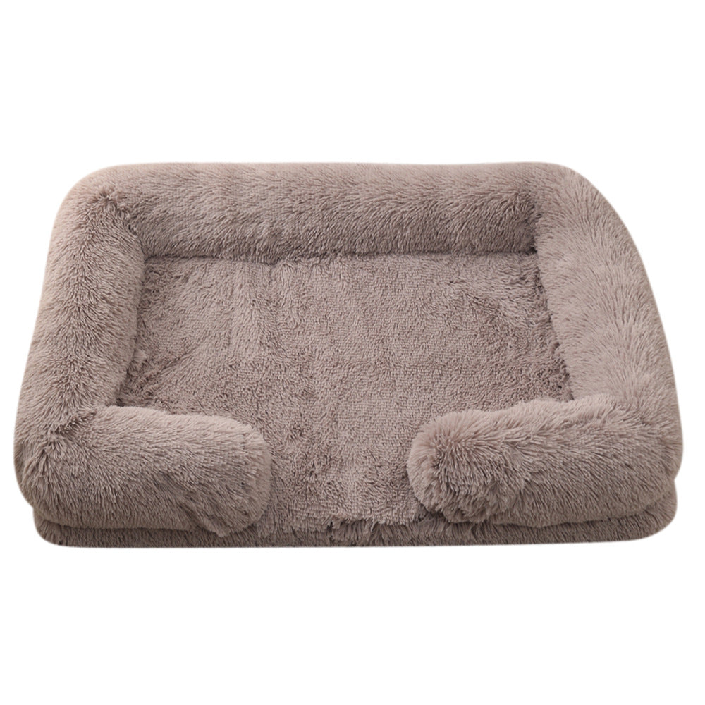 Plush Round Pet Bed Warm Comfortable Winter Use