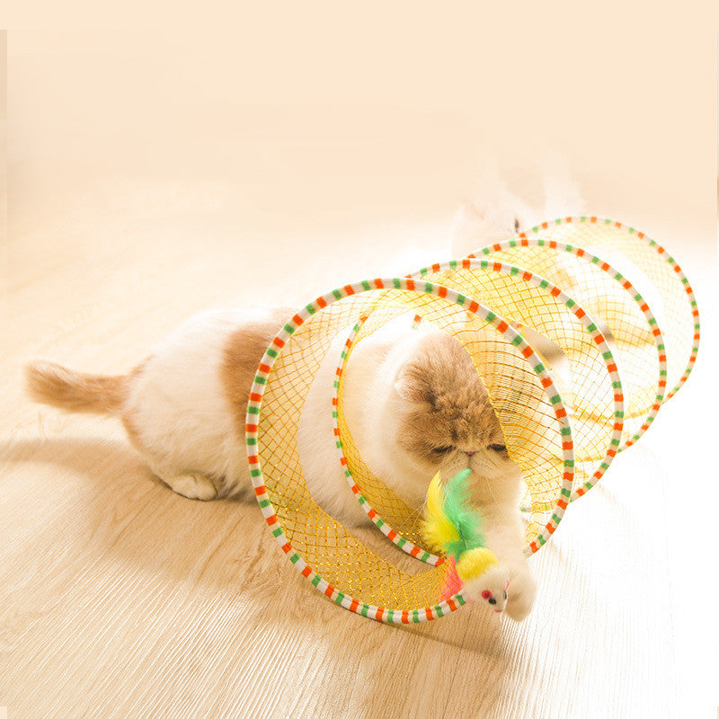 Foldable Pet Tunnel Toy for Storage and Play