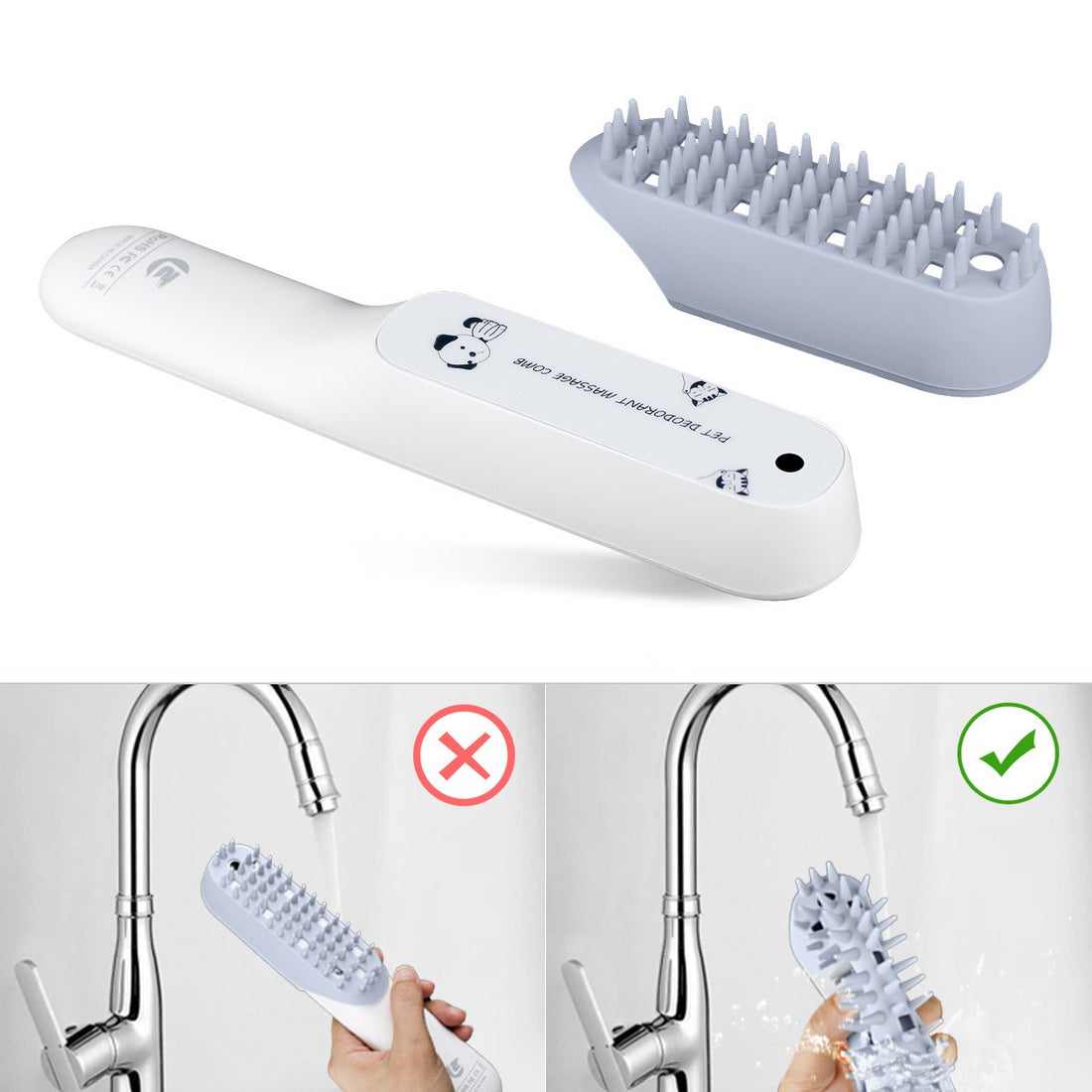 Silicone Pet Massage Brush Fur Removal Grooming Comb