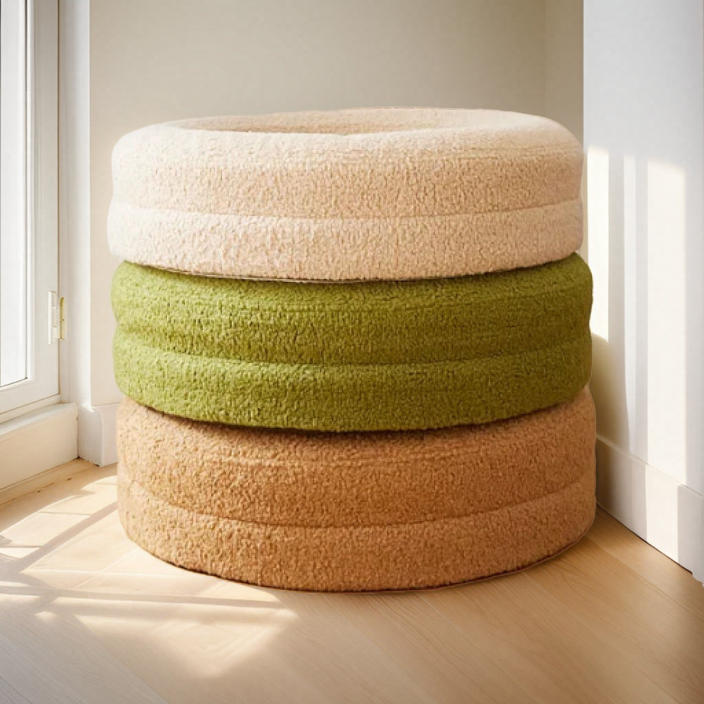 Solid Color Round Pet Nest Comfortable Bed