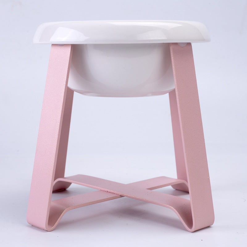 Creative Antislip Pet Feeding Bowl With Iron Stand 2-in-1