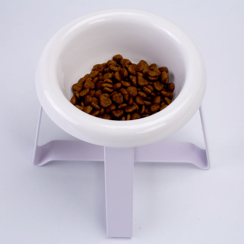 Creative Antislip Pet Feeding Bowl With Iron Stand 2-in-1