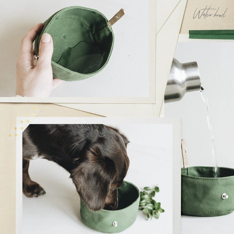 Folding Canvas Pet Bowl Portable Water And Food Dish