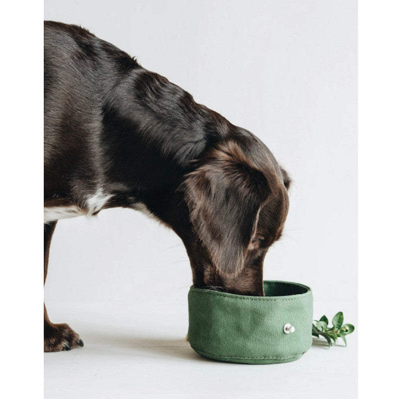 Folding Canvas Pet Bowl Portable Water And Food Dish