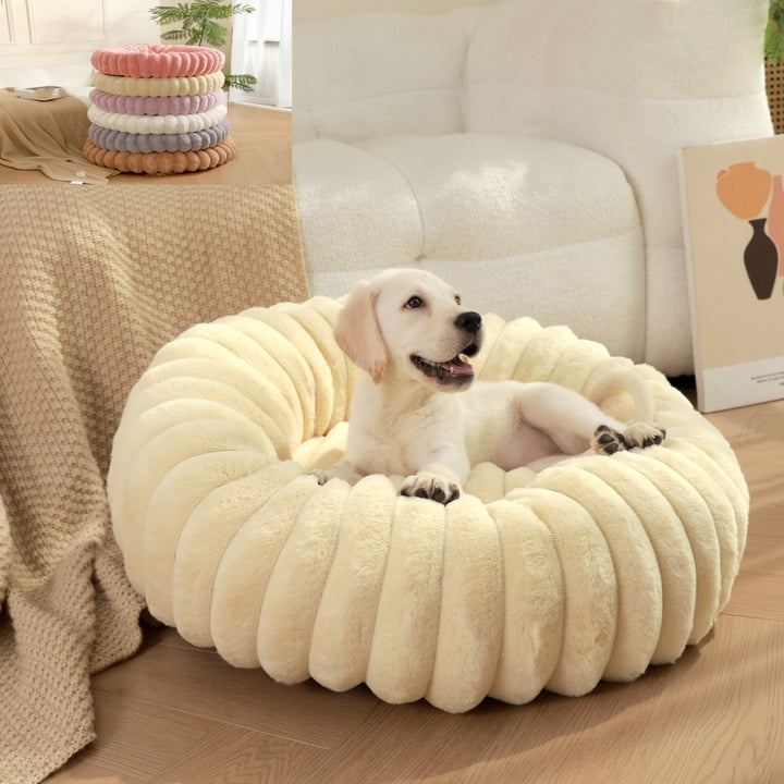 High-Weight Plush Pet Nest Warm Winter Round Bed