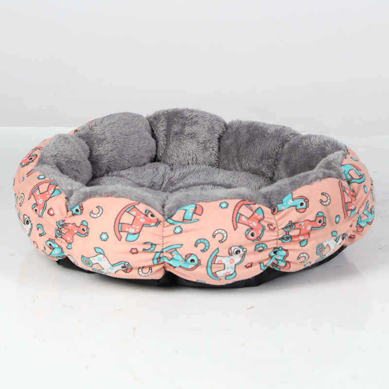 Calming Donut-Shaped Pet Bed Soft Fluffy Round Nest