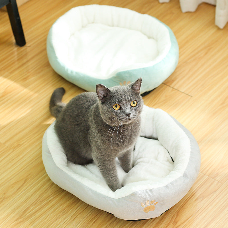 Removable Washable Round Pet Bed Plush Kennel
