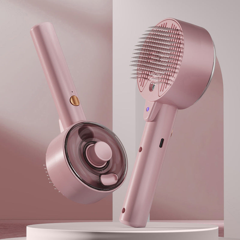 Self-Cleaning Pet Hair Remover Steam Brush Grooming Tool