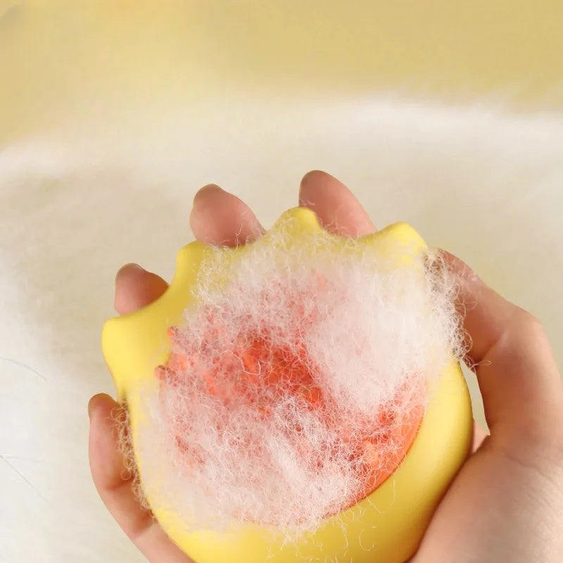 Pet Bath Massage Brush With Shampoo Holder