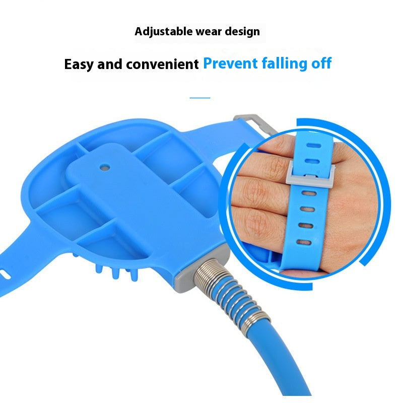 Silicone Pet Bathing Gloves With Handheld Massage Brush