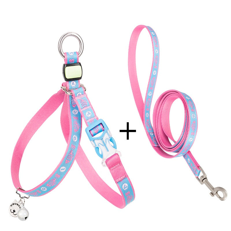 Pet Bell Chest Strap Vest With Adjustable Leash