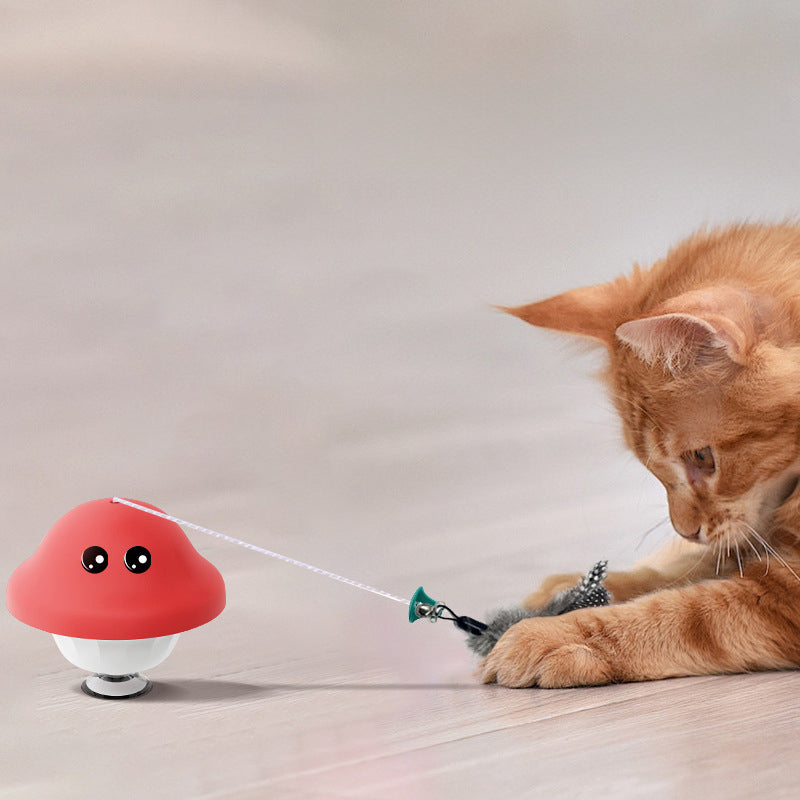 Retractable Pet Wand Toy Suction Cup Interactive Play