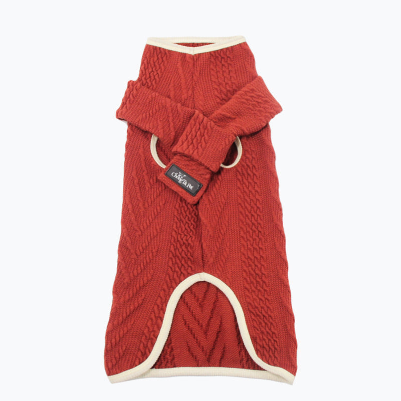 Vintage Twist Pet Sweater for Cold Weather