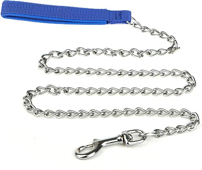 Heavy-Duty Metal Pet Leash Chew-Proof Padded Handle