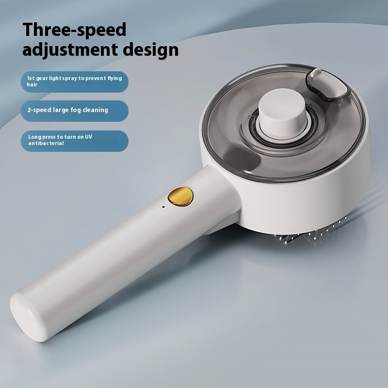 Self-Cleaning Pet Hair Remover Steam Brush Grooming Tool