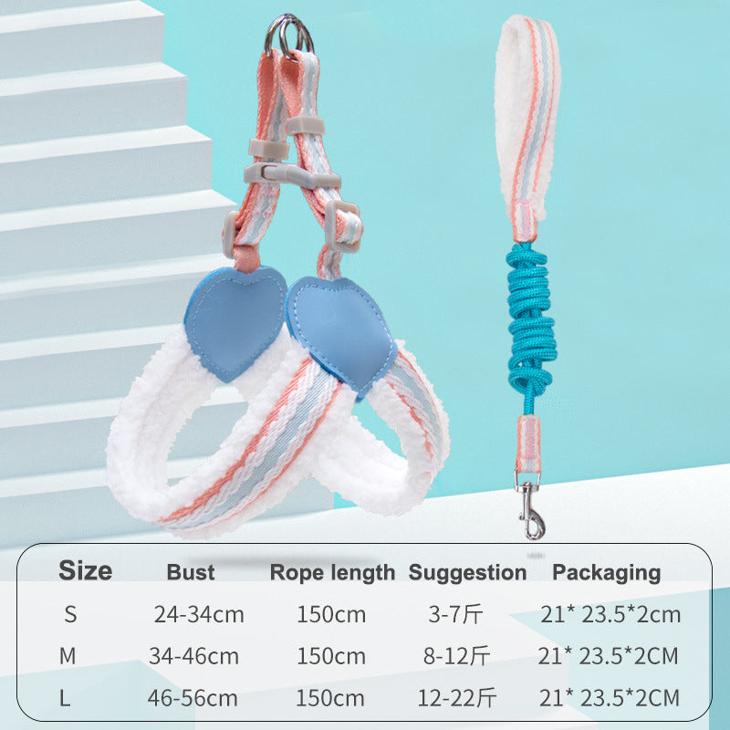 Summer Breathable Pet Leash With Chest Vest Small Medium