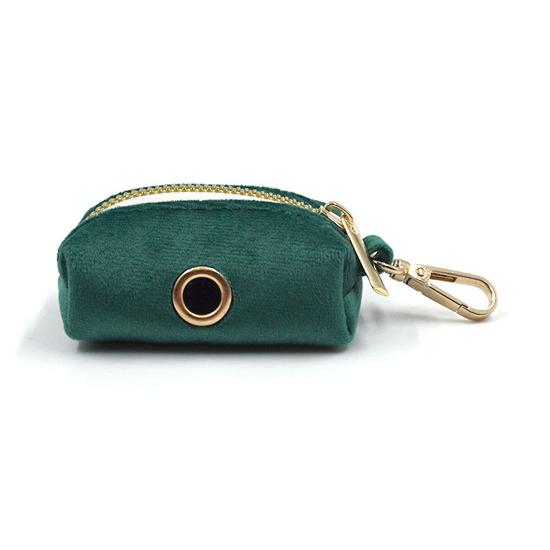 Green Velvet Pet Collar With Matching Leash