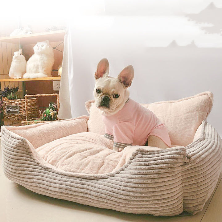 Removable Washable Plush Pet Bed Warm Comfortable
