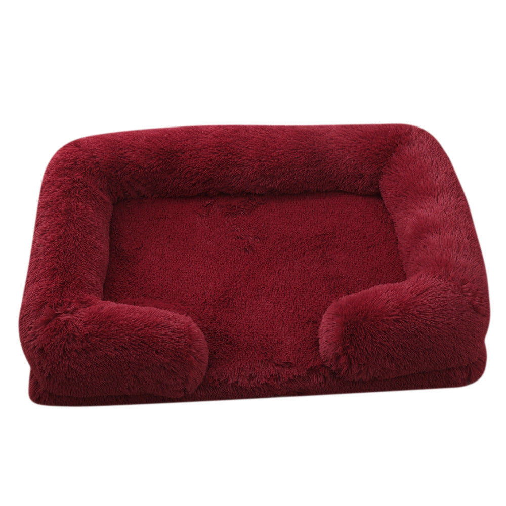 Plush Round Pet Bed Warm Comfortable Winter Use