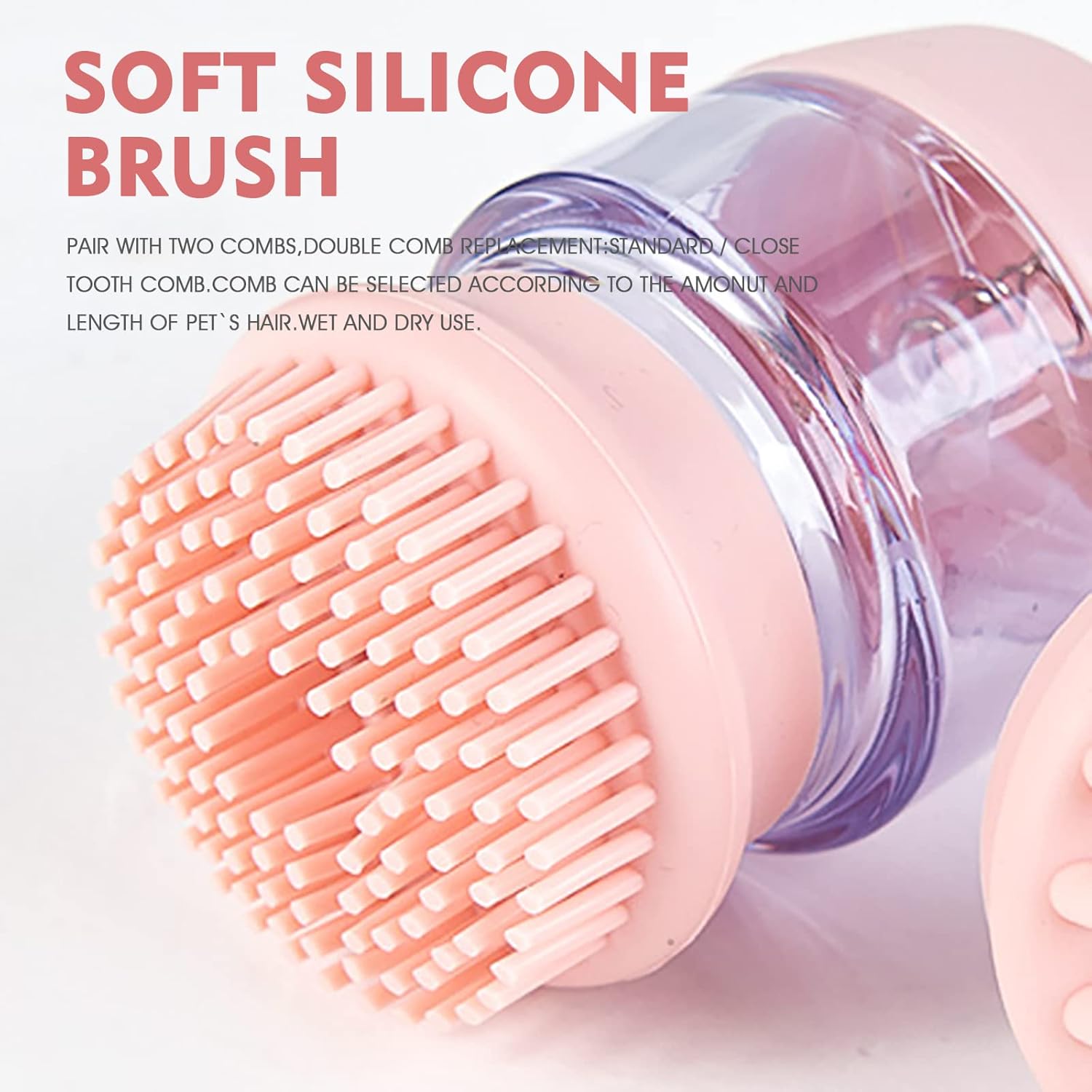 Silicone Pet Bath And Grooming Brush With Dispenser