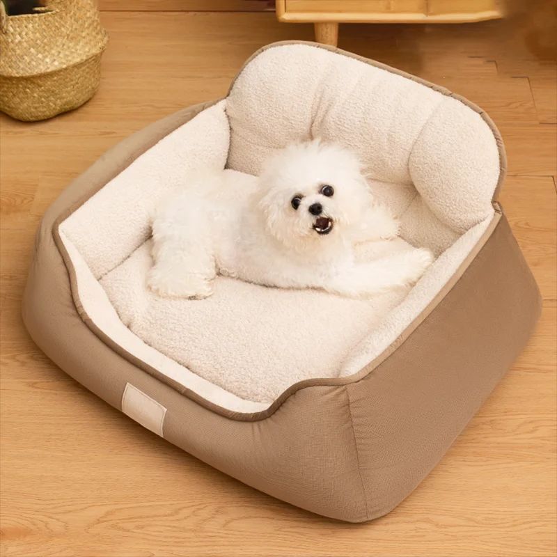 Cozy Plush Pet Bed Warm Washable Indoor Sofa