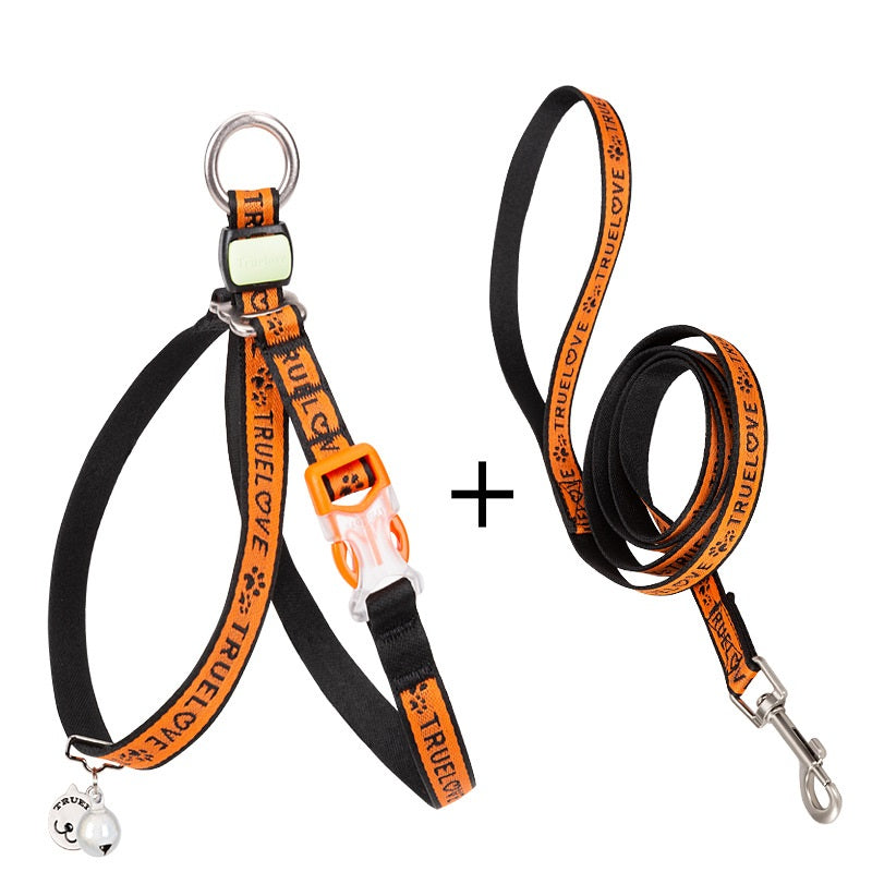 Pet Bell Chest Strap Vest With Adjustable Leash