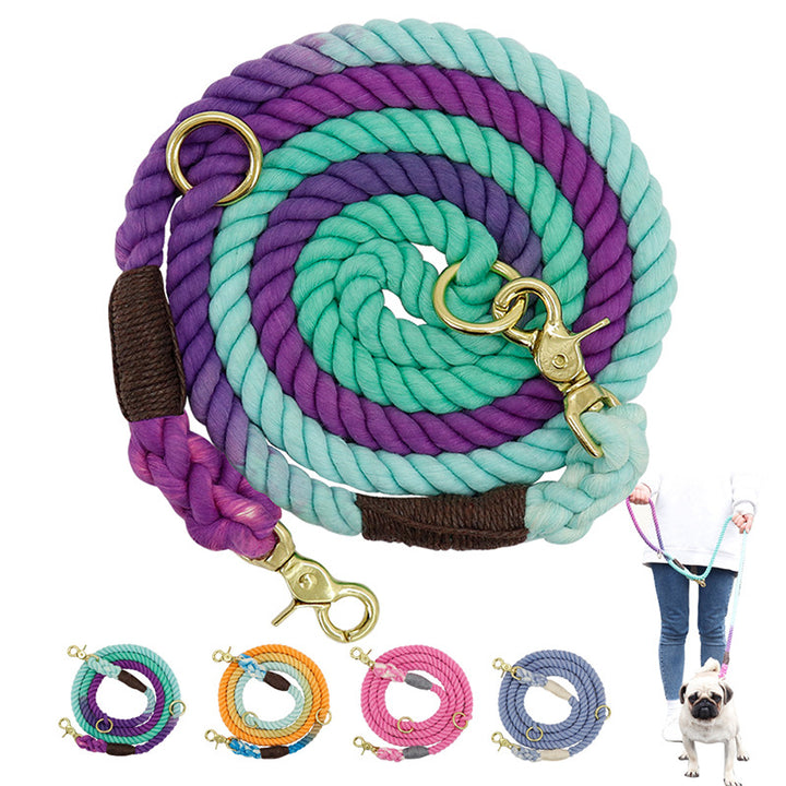 Multi-Color Cotton Pet Long Adjustable Leash