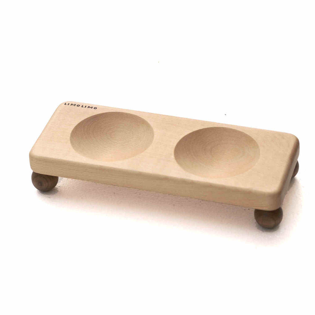 Solid Wood And Ceramic Pet Feeding Bowl