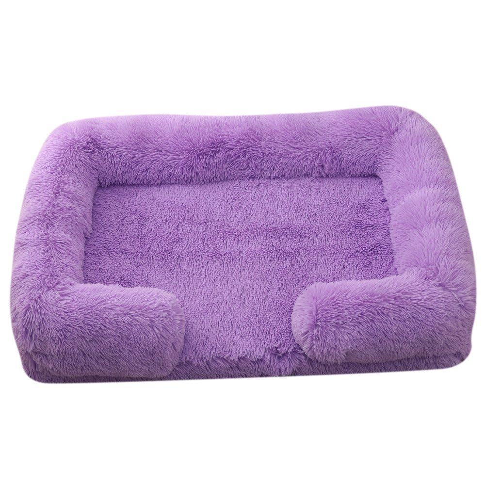 Plush Round Pet Bed Warm Comfortable Winter Use