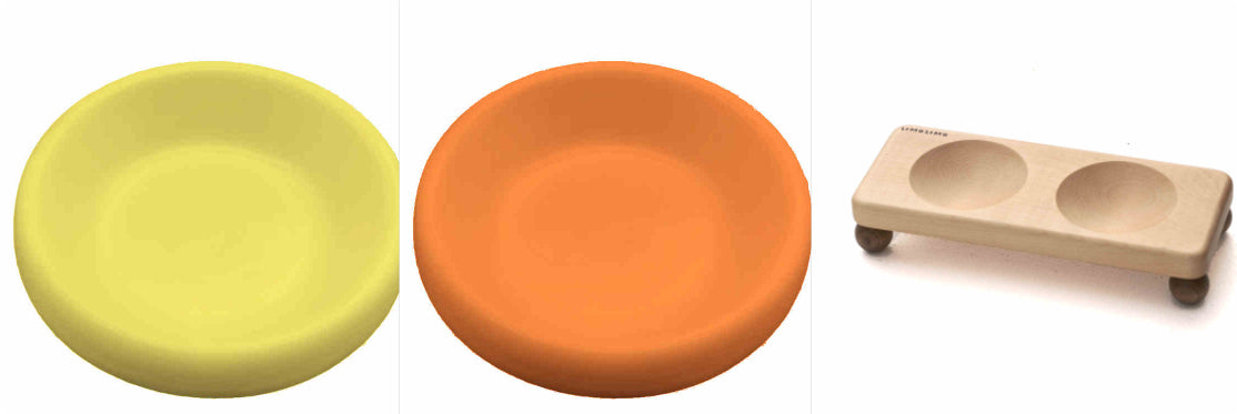 Solid Wood And Ceramic Pet Feeding Bowl