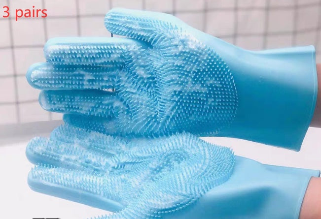 Silicone Pet Grooming Brush And Massage Gloves