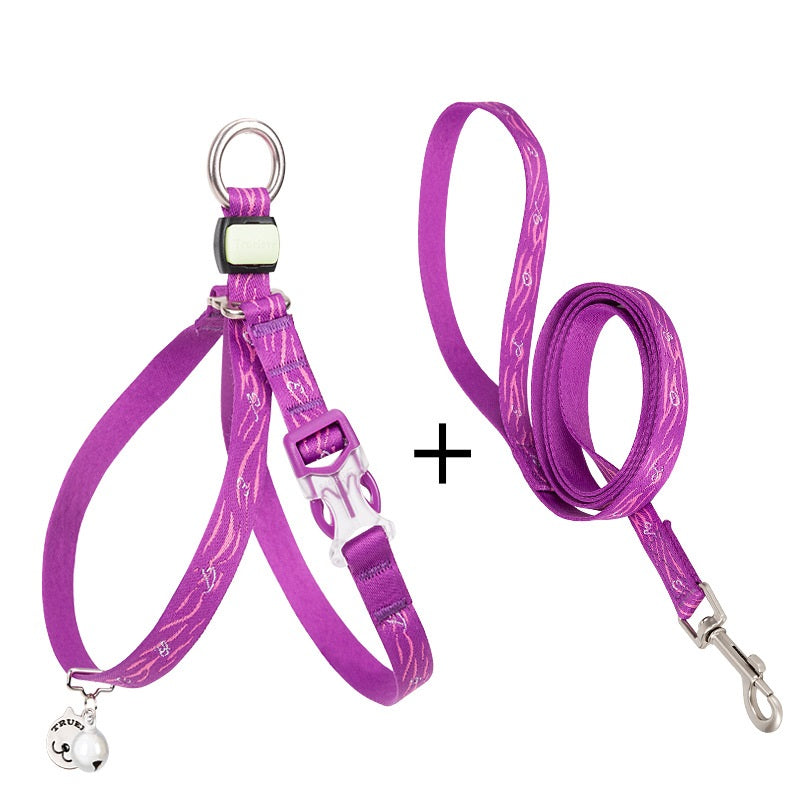 Pet Bell Chest Strap Vest With Adjustable Leash