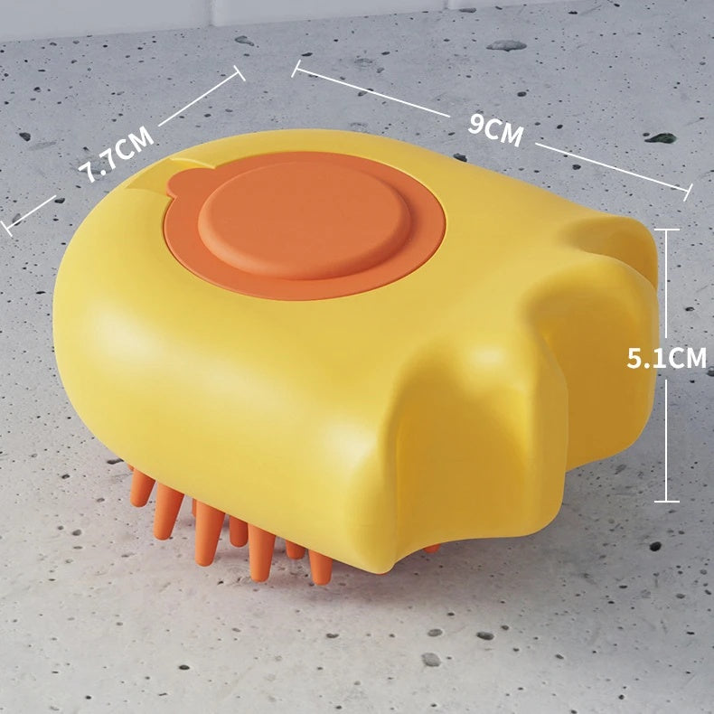 Pet Bath Massage Brush With Shampoo Holder