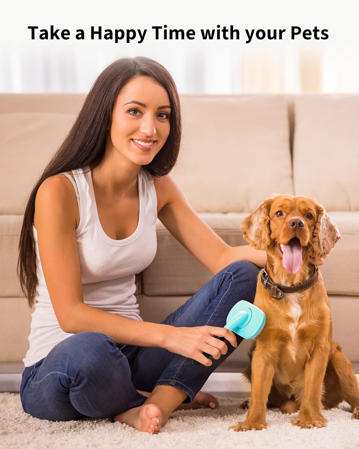 Pet Grooming Brush Deshedding Tool For Hair Removal