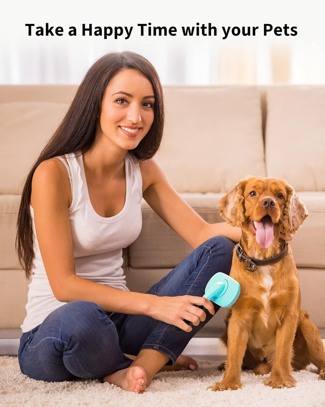 Pet Grooming Brush Deshedding Tool For Hair Removal