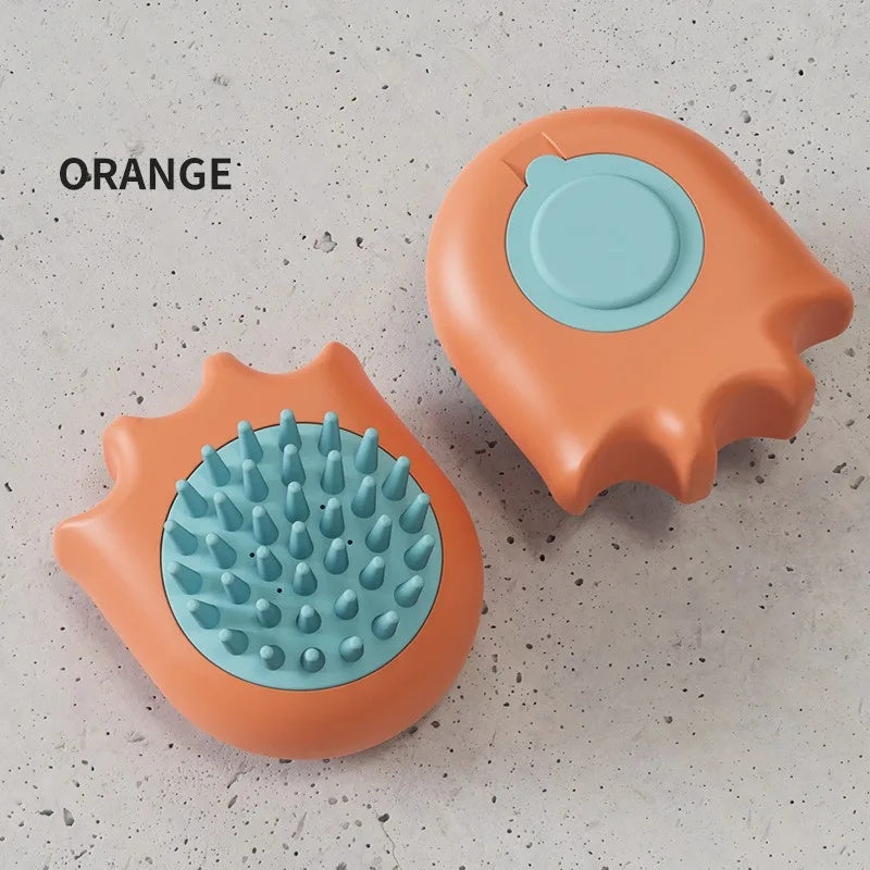 Pet Bath Massage Brush With Shampoo Holder