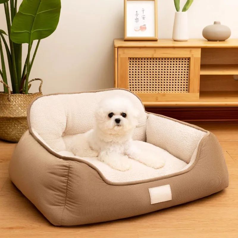 Cozy Plush Pet Bed Warm Washable Indoor Sofa