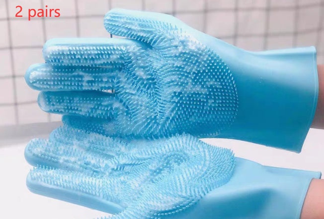 Silicone Pet Grooming Brush And Massage Gloves