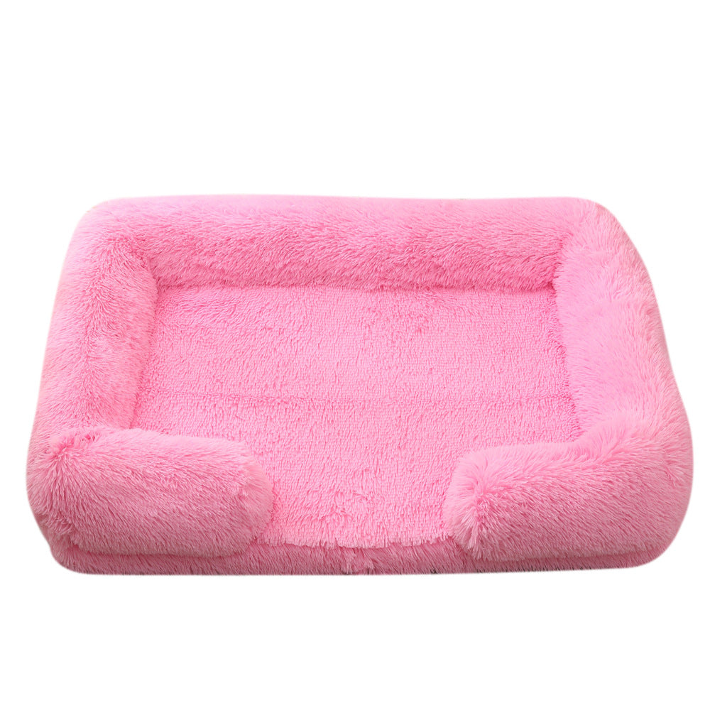 Plush Round Pet Bed Warm Comfortable Winter Use