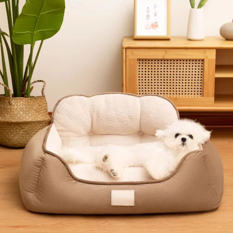Cozy Plush Pet Bed Warm Washable Indoor Sofa