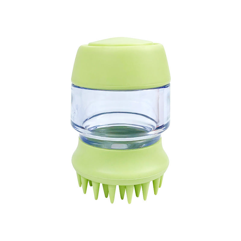 Silicone Pet Bath And Grooming Brush With Dispenser