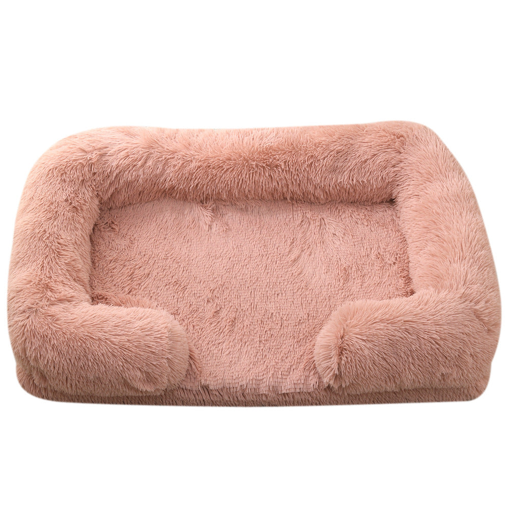 Plush Round Pet Bed Warm Comfortable Winter Use