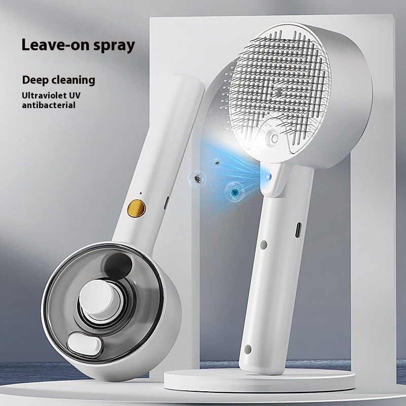 Self-Cleaning Pet Hair Remover Steam Brush Grooming Tool