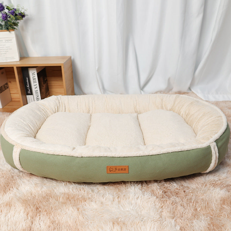 Linen Round Pet Bed Non-Slip Comfortable Mat