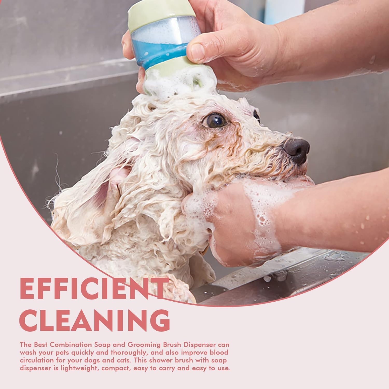 Silicone Pet Bath And Grooming Brush With Dispenser
