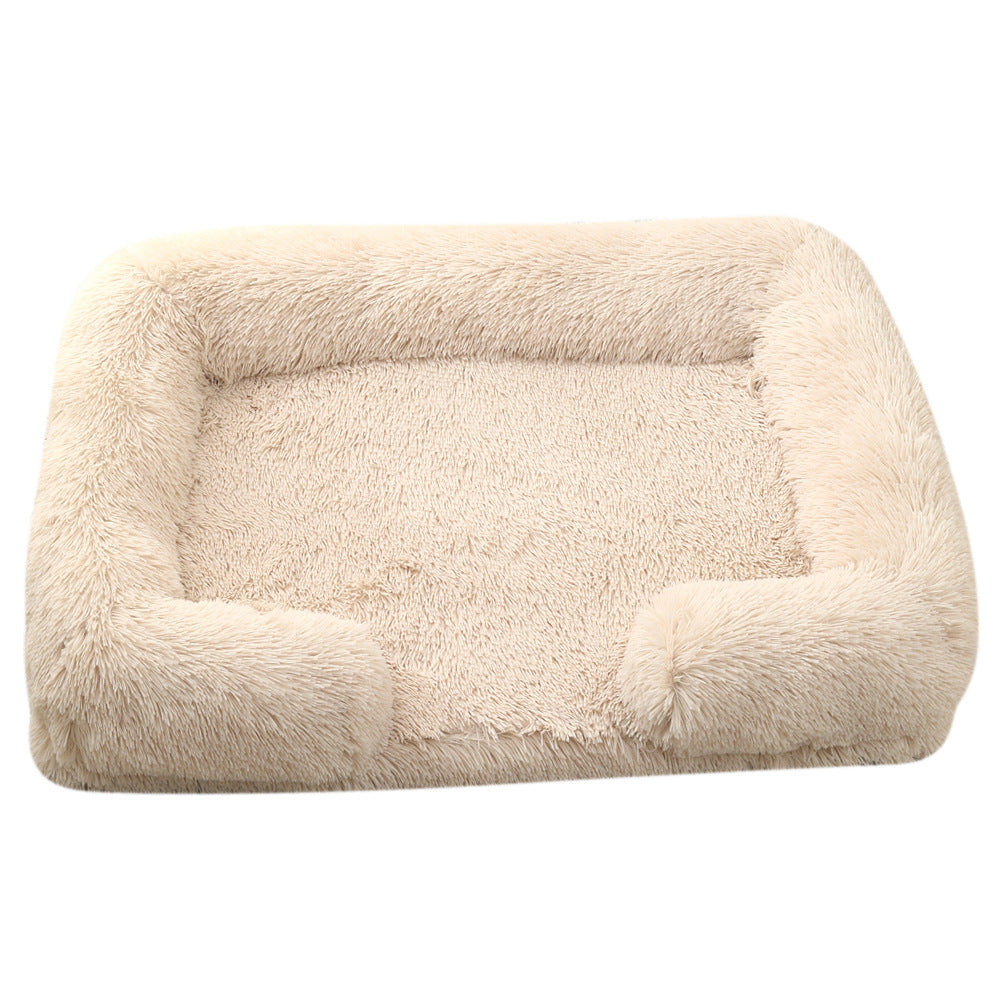 Plush Round Pet Bed Warm Comfortable Winter Use