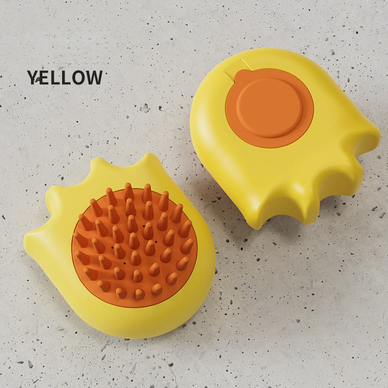 Pet Bath Massage Brush With Shampoo Holder