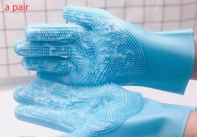 Silicone Pet Grooming Brush And Massage Gloves